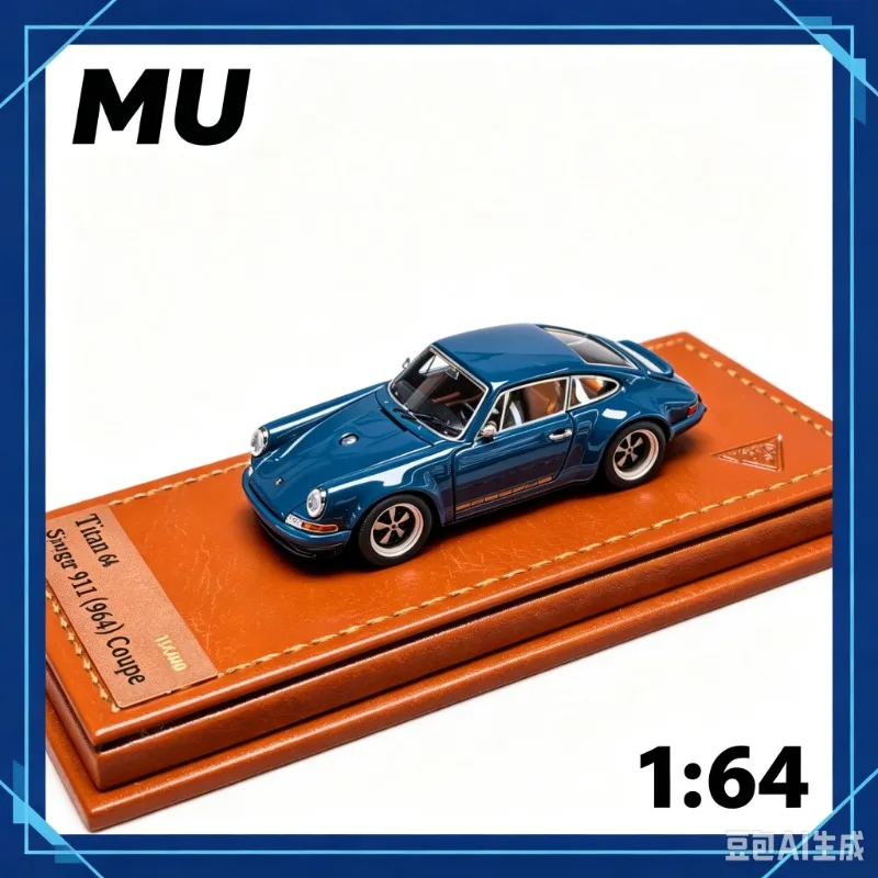 MU 1:64 Singer 911 964 Coupe Resin Car Model Collection Souvenir Desktop Decoration Male Gift.