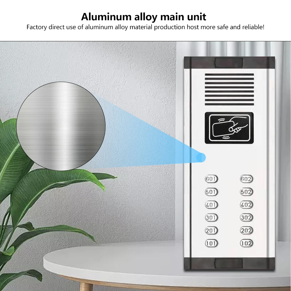 12 Users Non-Visual Intercom Apartment Intercom System Extension Set 2-Line Intercom For Apartment