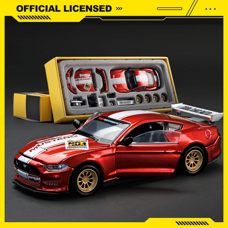 1:42 Simulation Mustang GT Diy Assembly Alloy Car Model Diecasts & Toy Vehicles Cars Decoration Collection Toys For Children Boy