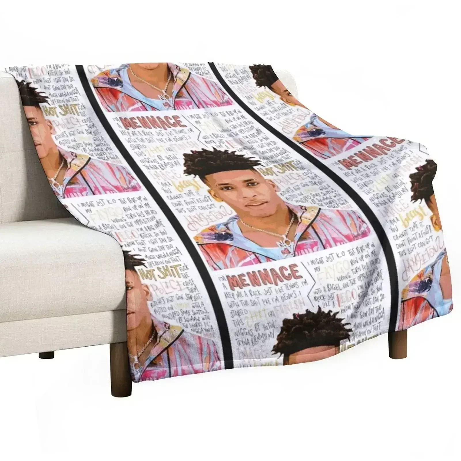 

NLE Choppa Throw Blanket Soft Solid Color Blanket for Couch Bed