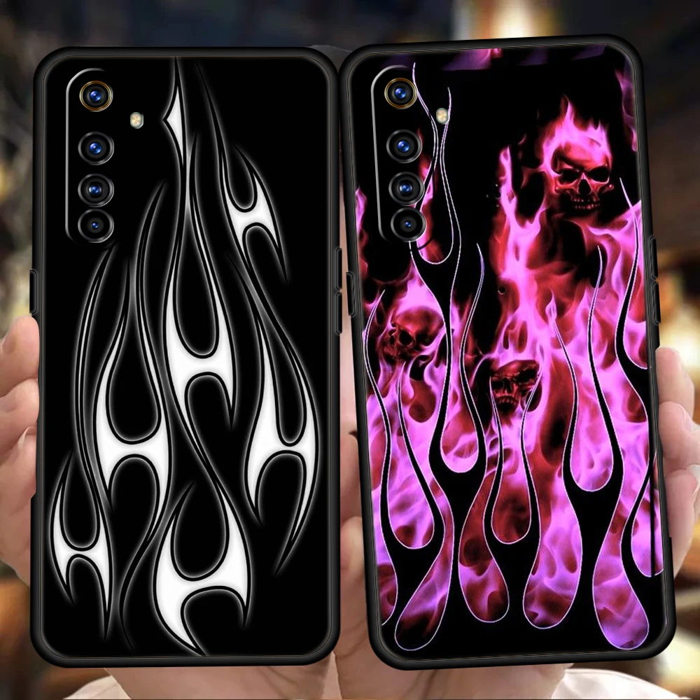 Face Flame Man Silicone For Realme 10 11 8i 9i 9 Pro Plus GT2 C3 6 7 8 Pro C21 C11 C25 C35 Pro 5G Shockproof Phone Case Capa Bag