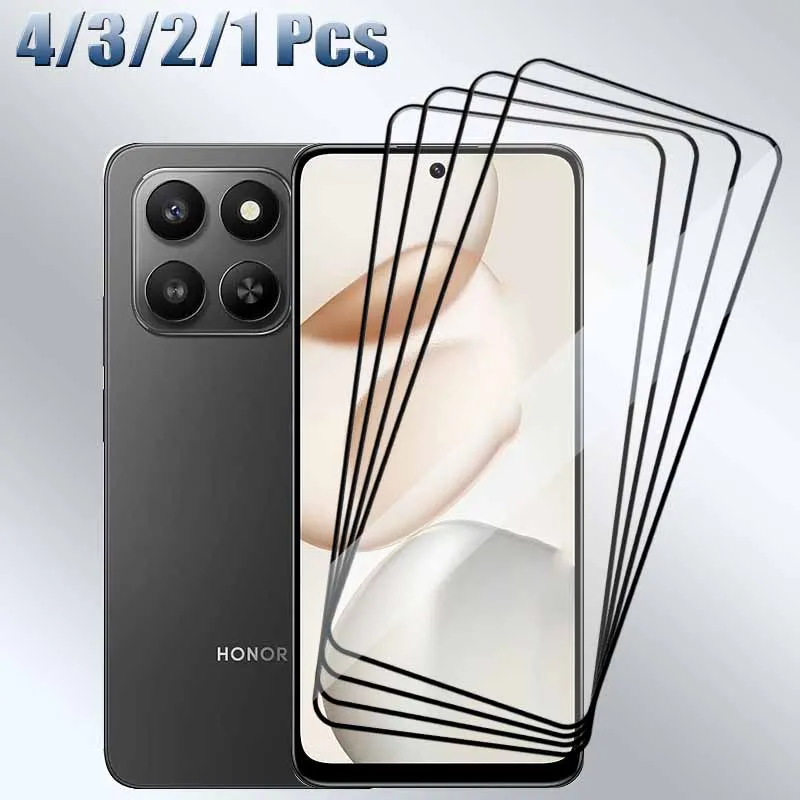 الغراء الكامل ل Honor X7d واقي زجاجي للشاشة 9H واضح المضادة للخدش الزجاج المقسى غطاء كامل 4/3/2/1 قطعة
