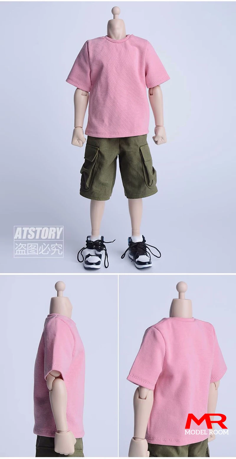 Atストーリー-メンズプレーンカラーTシャツ,アパレルアパレルモデル,12インチ,フィギュア,人形1/6スケール