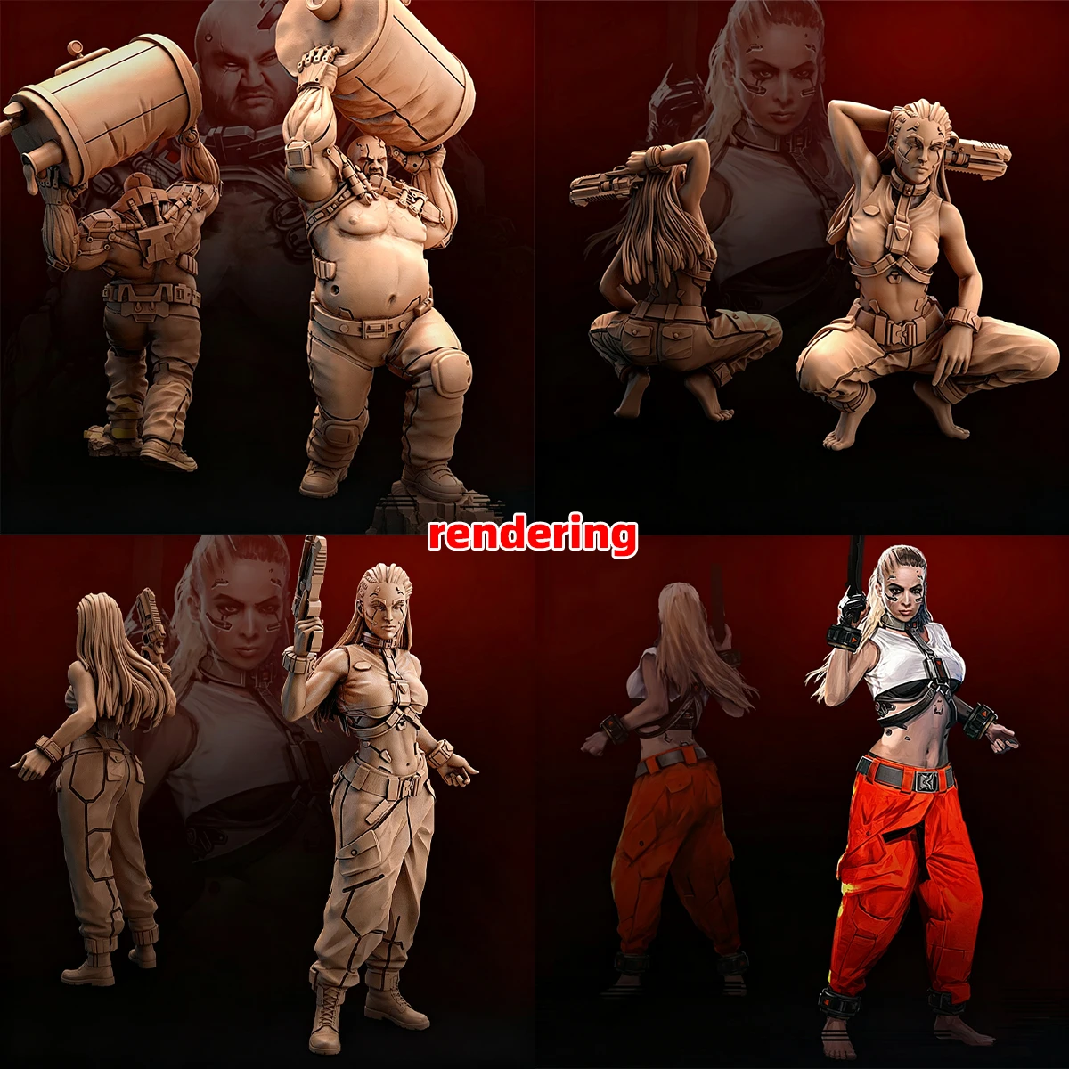 1/35 1/48 1/60 1/72 1/100 1/144 Modellbausatz 3D Harz Miniatur-Soldatenfiguren Diorama Unbemalt Cyberpunk Cyborg Squad DIY – Detail 11
