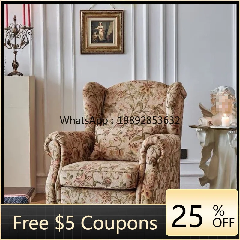 

1YFY American Style Fabric Tiger Cigar Godfather Single Sofa Chair