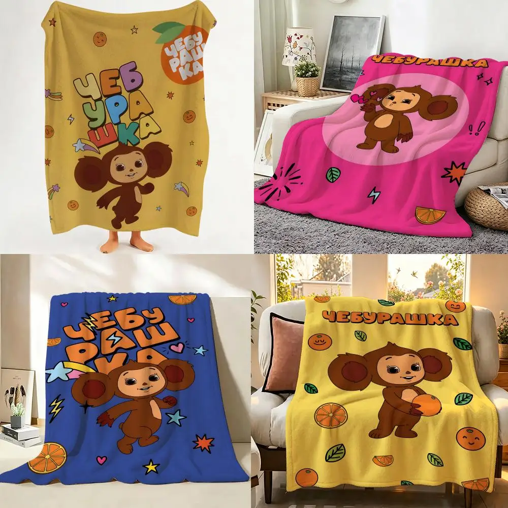 ip C-Cheburashka Throw Flannel Throw Blanket Suitable for Sofa、Living Room、Bedroom