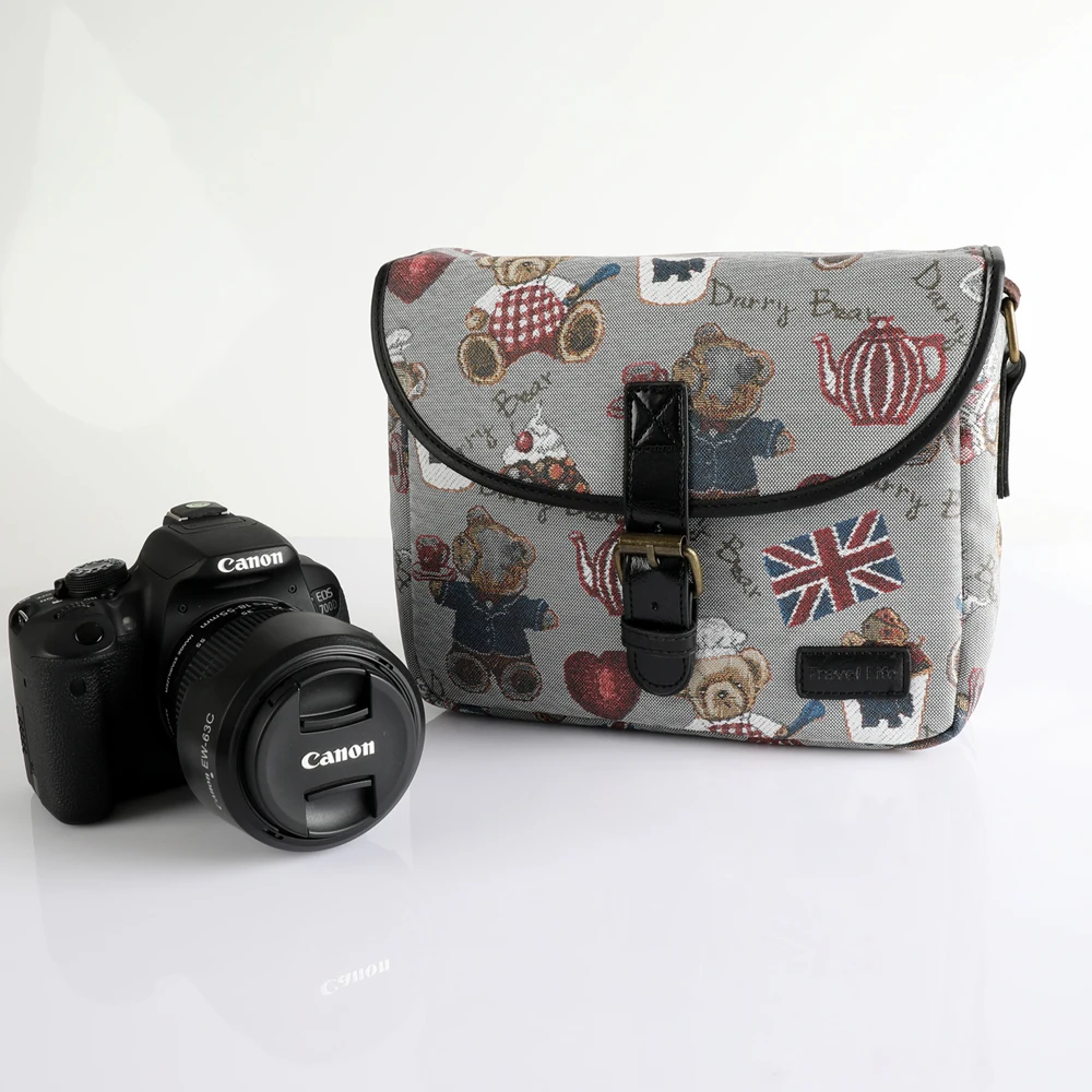 Woman Photo Cover Shoulder Camera Bag For Canon Case Nikon SONY Pouch Panasonic Pentax Olympus Fujifilm Instax MINI Flowers PU