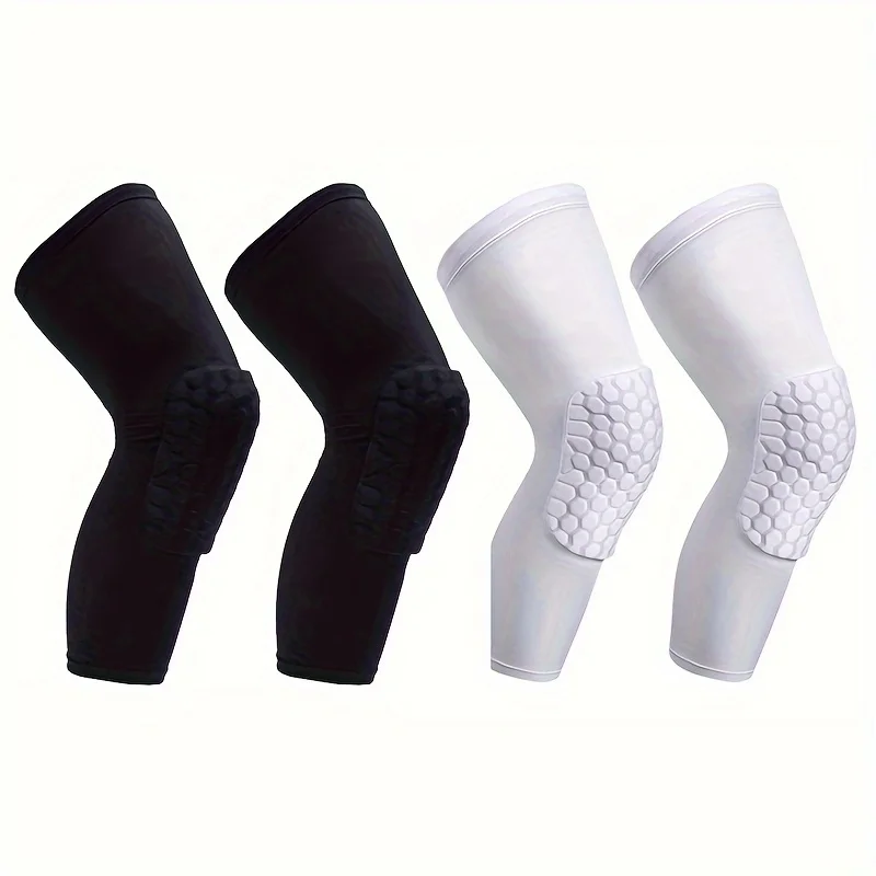 

2pcs Knee Pads Compression Long Leg Sleeve Set For Basketball Football Volleyball Cycling - Collision Avoidance Brace Protection