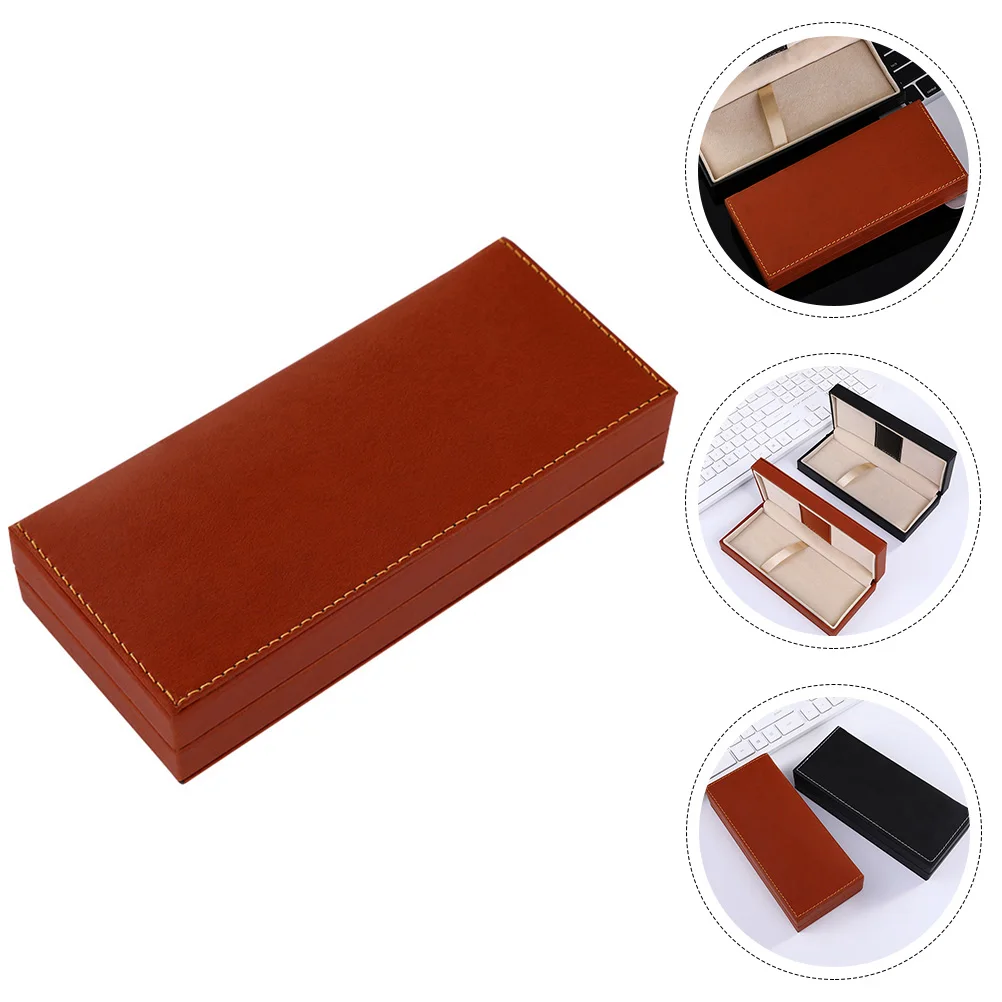 

Stylish Pen Case Multi-Function Decorative Pen Box Exquisite Gift Case Compact Lightweight Durable Pu Material Elegant Design