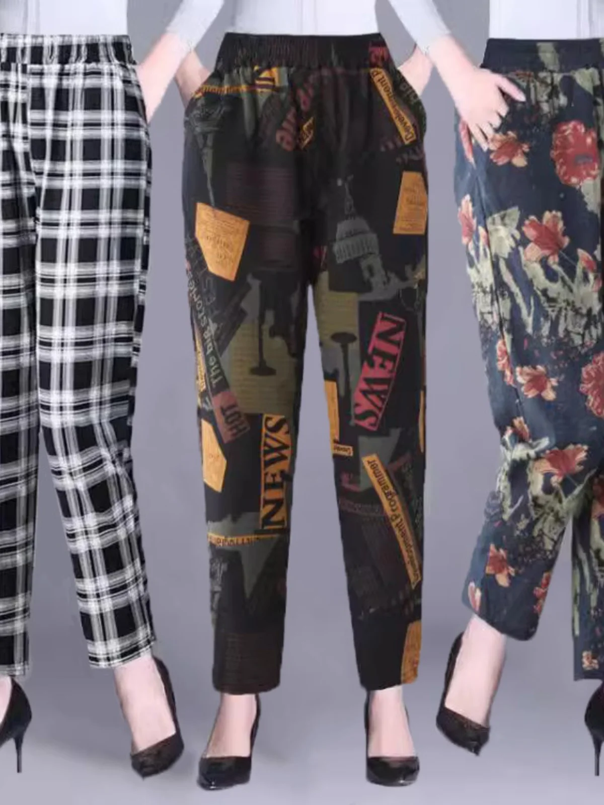 

Хлопковые брюки для мам с высокой талией, прямые повседневные брюки для женщин, летние брюки Faion с девятью очками, женские свободные брюки среднего возраста