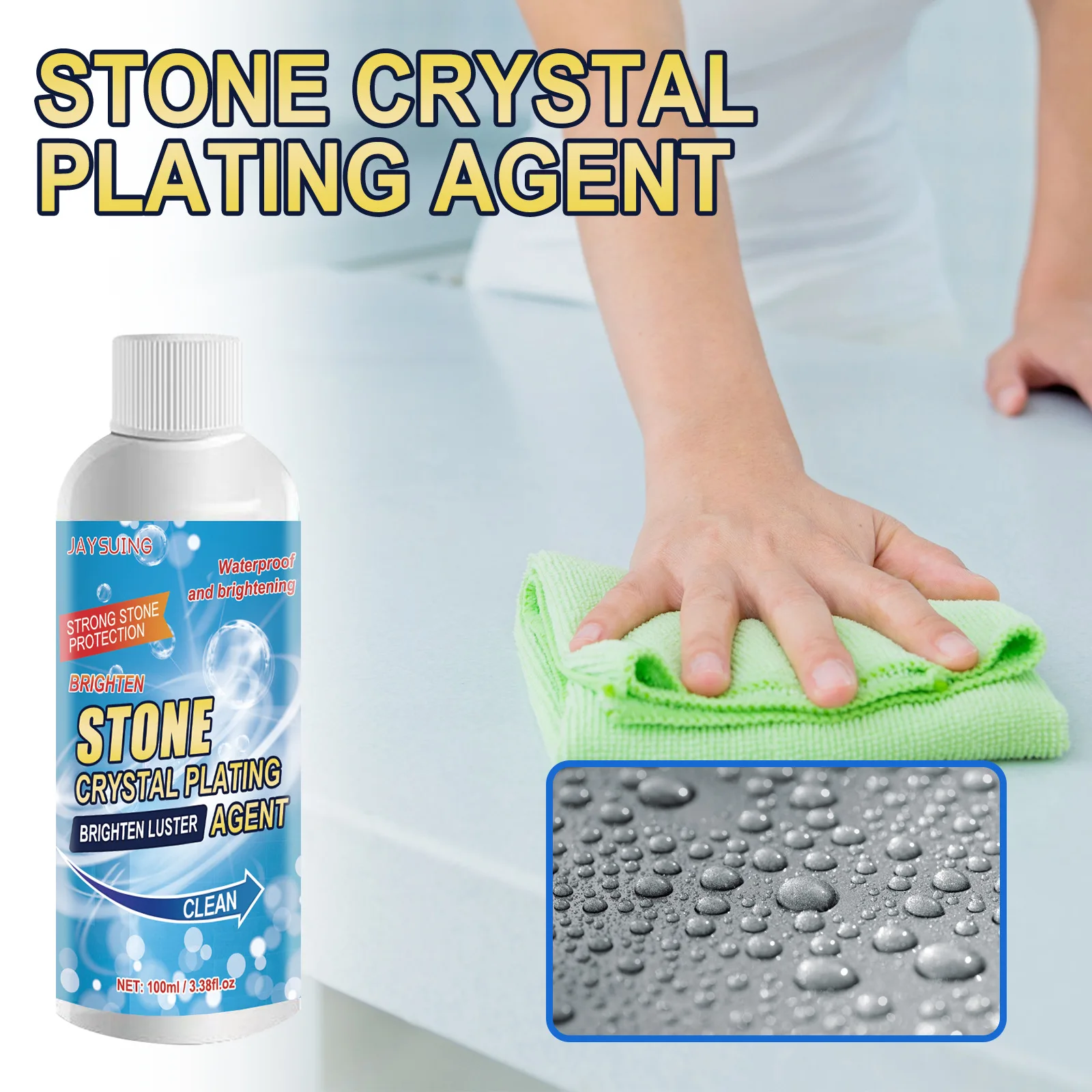 Stone Stain Cleaner Granite Quartz Marble Tile Porcelain Stubborn Stains Scratch Remover Polishing Ceramic Tile Cleaning Agent