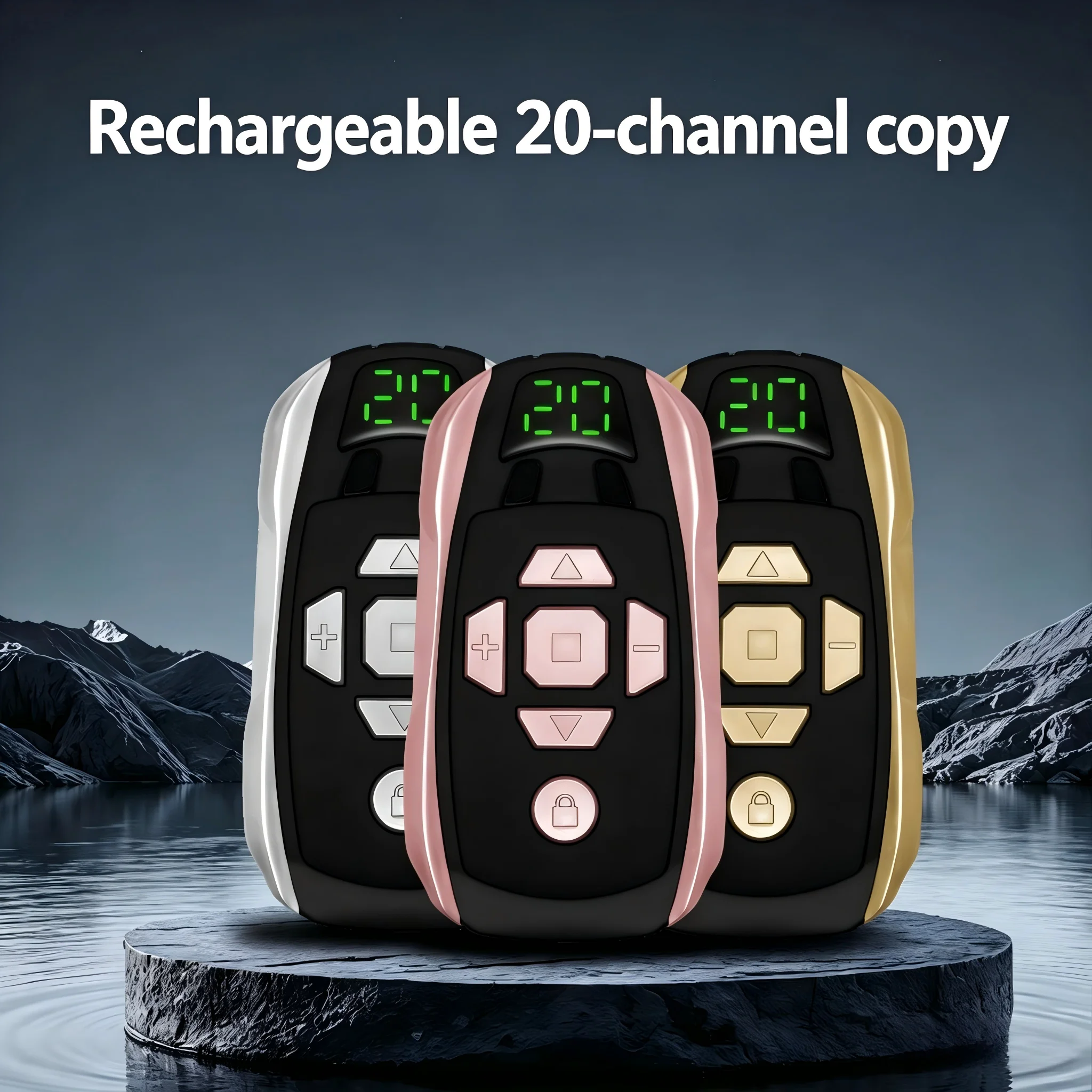 Telecomando Wireless Ricaricabile a 20 Canali, Multifrequenza, per Copia Automatica di Chiavi per Cancelli e Serrande Avvolgibili