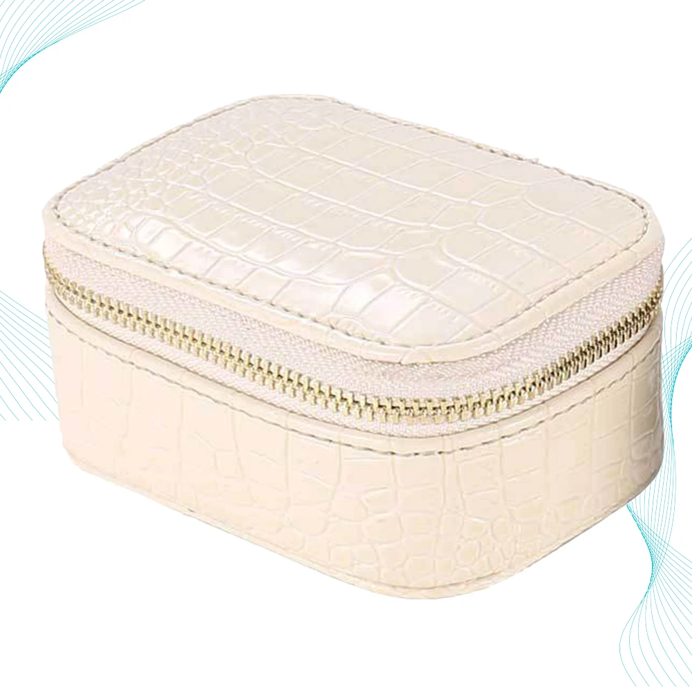 

1pc Travel Jewelry Box Pu Storage Organizer Necklace Ring Watch Case Multifunctional Display Gift For Women Large