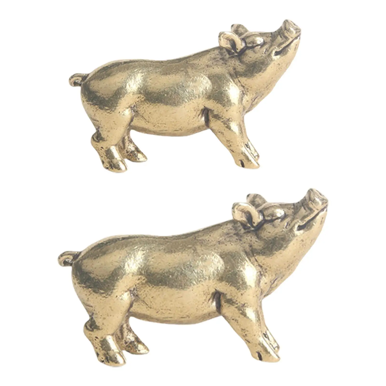 Messing Mini Schwein Skulptur Souvenir Kung Fu Tee Haustier Miniatur entzückende Tisch dekoration für Home Office Dekor Zubehör