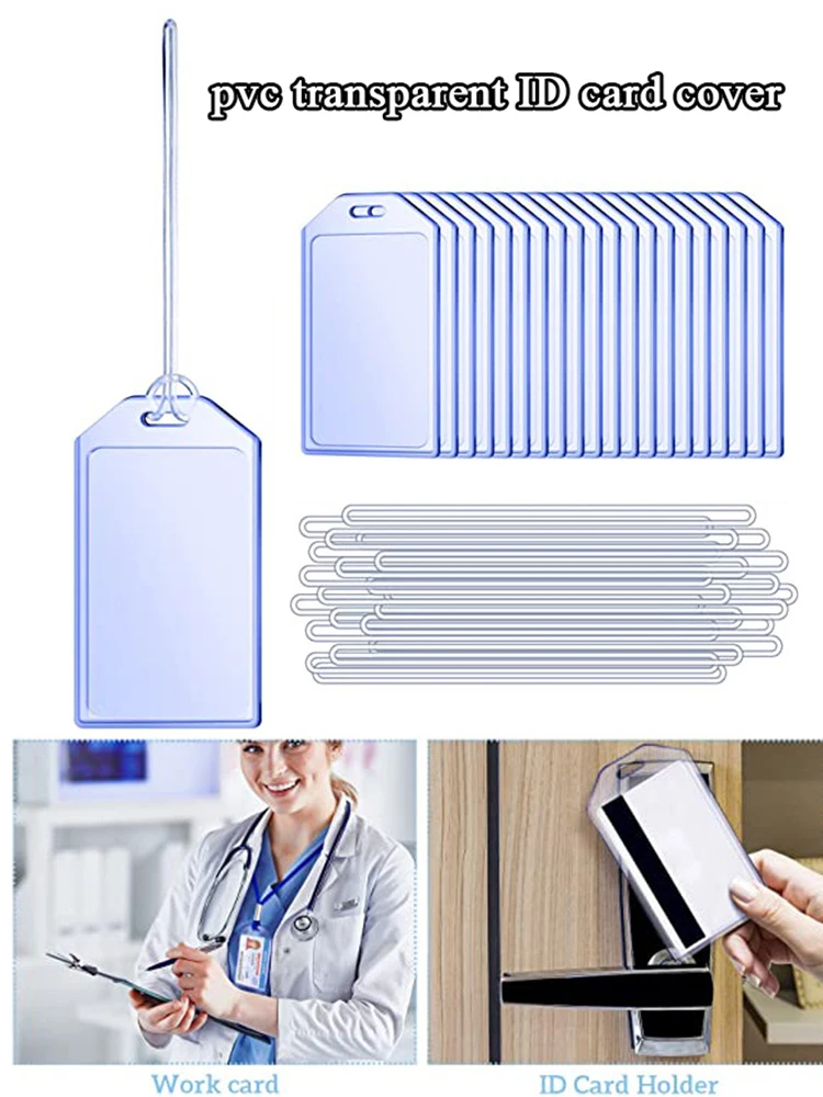 Transparent Card Holder ID Card Badge Holder Name Tag Holder Luggage Tag Luggage Boarding Pass Hard Plastic Vertical