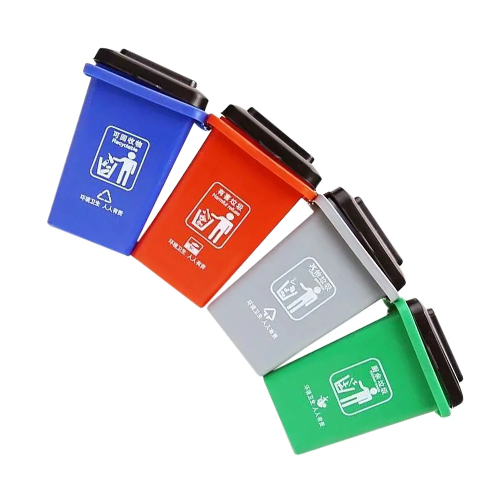 Miniature Trash Can Teaching Aids Child Toy Stroller Plastic Garbage Classification