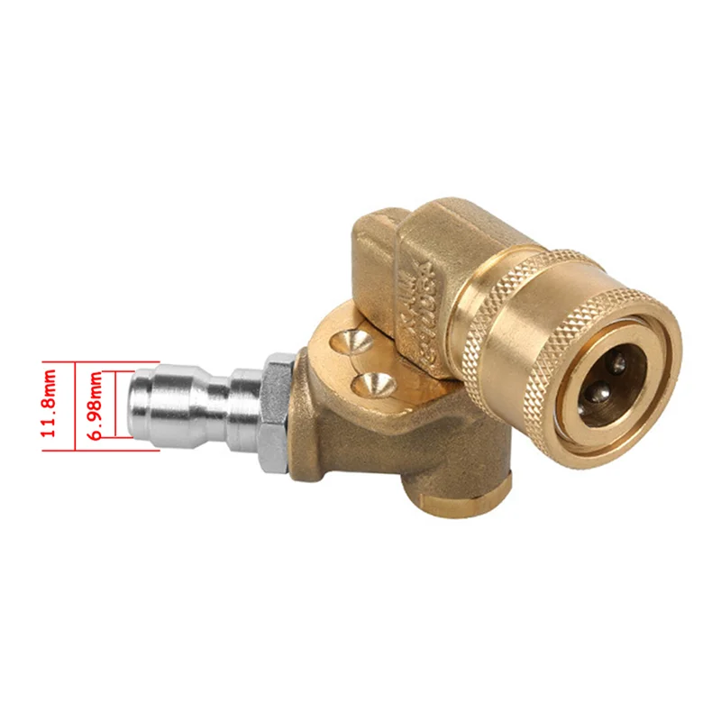 1/4In Quick Connect Pivoting Coupler Adjustable Adapter W/5 Spray Nozzles Copper Connection for High Pressure Car Washer