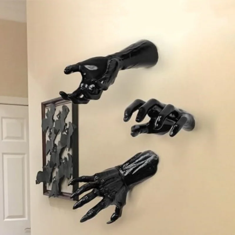 Christmas decorations, wall mounted creepy hands, life-size horror hands for gothic wall decoration to place candles