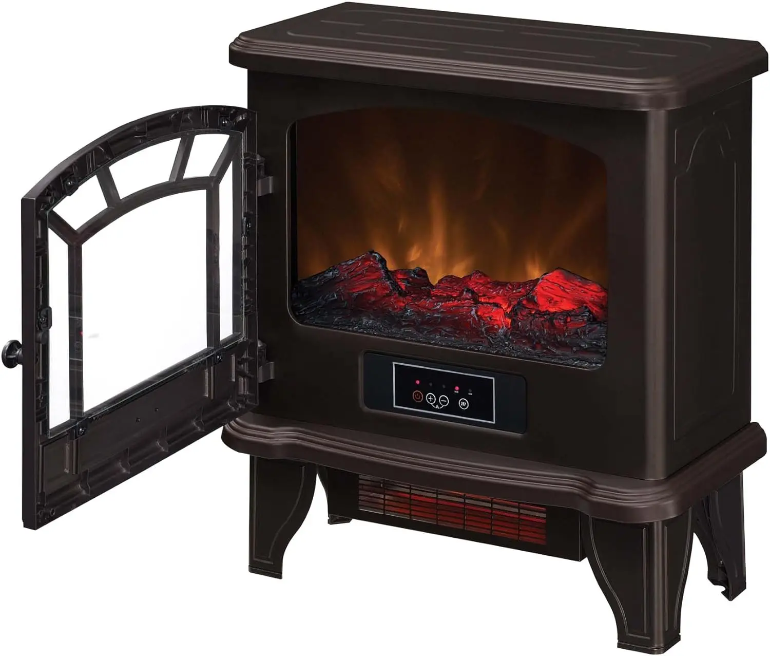 

Infrared Quartz Electric Fireplace Stove Heater, Black
