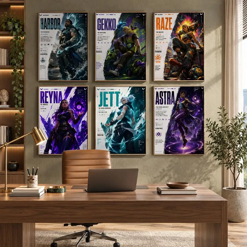 V-Valorant Poster HD Waterproof Wall Decal for Study, Living Room & Garage, Great Gift for Fans