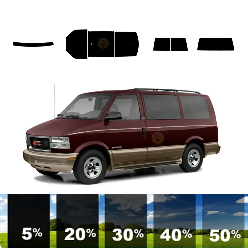 precut Removable Window Tint Film For Car 100% UVR 5%-70%VLT Heat Insulation Carbon ﻿For GMC SAFARI MINI VAN 2003-2005