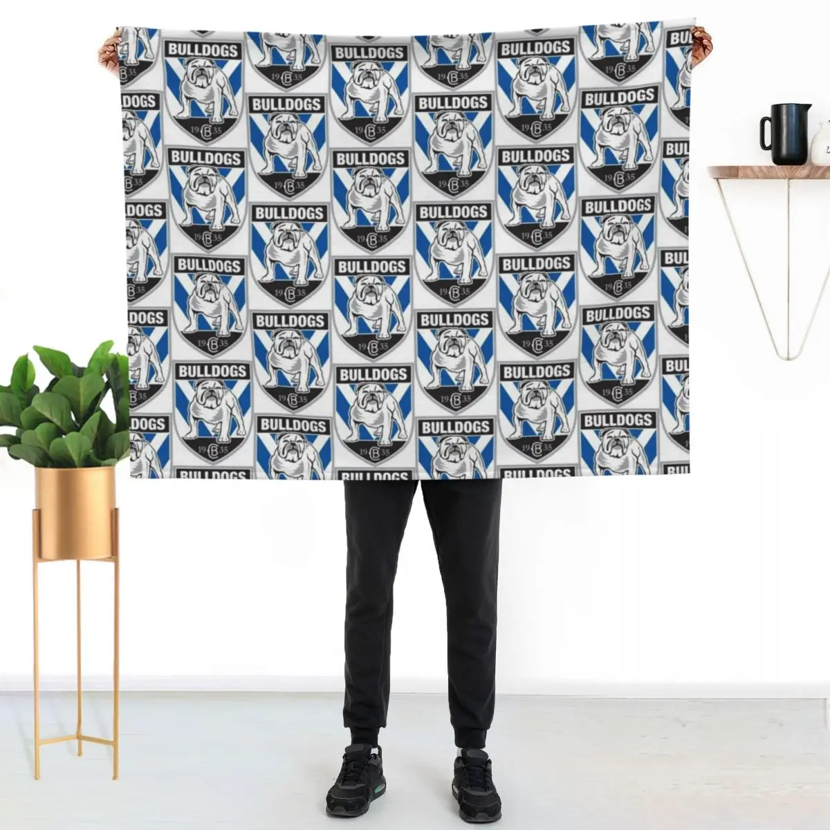 Rugby Bulldogs Canterbury Throw Blanket Cozy Napping Blanket Gift for Mom Dad