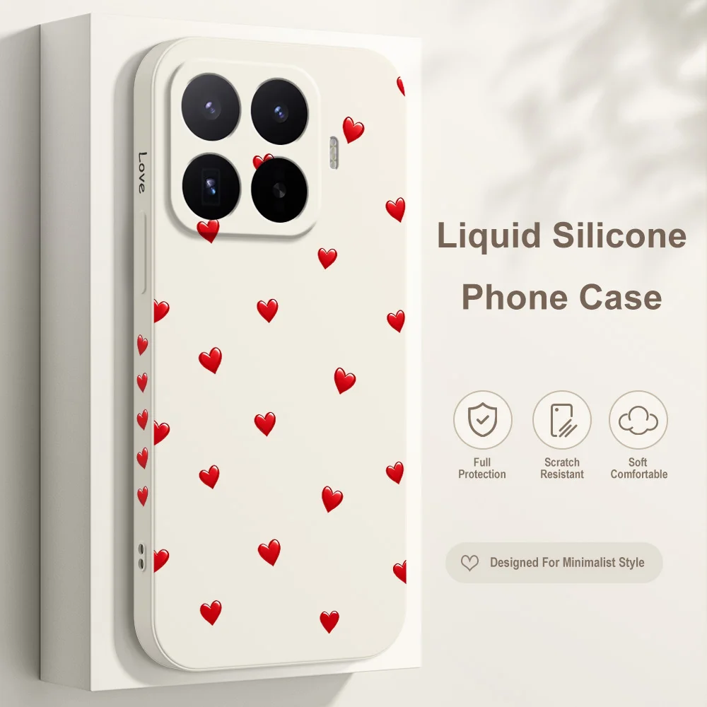 Crimson Heart Phone Case For Xiaomi 17T 15T 14T 13T 12T 11T Pro 4G 5G Silicone Cover