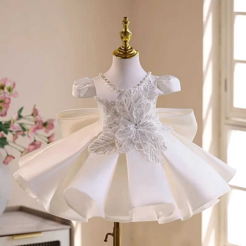 

Children Fashion Birthday Baptism Princess Ball Gown Girls Elegant Wedding Party Performance Dress g394
