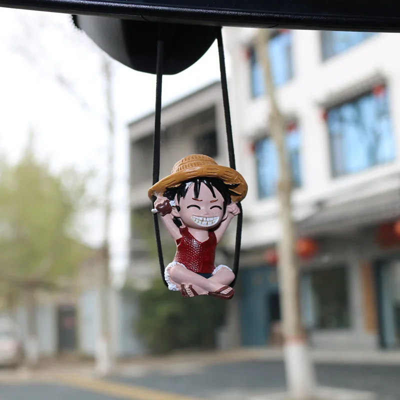 ONE PIECE Anime Car Hanging Ornament Nika Luffy Swing Decor for Rearview Mirror