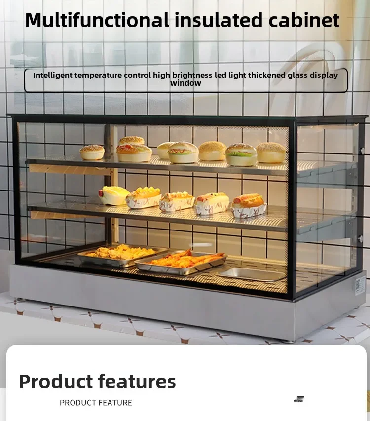 Fried Chicken Insulation Cabinet Commercial Display Cabinet Heating Thermostat Cabinet Desktop Hamburger Egg Tart Pie Fritters