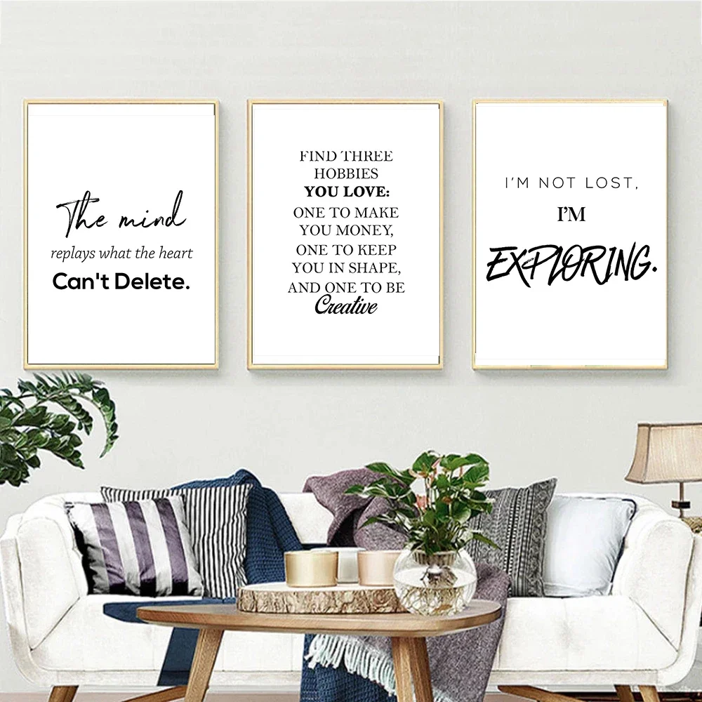 Minimalism English Sentences Inspirational Words Poster Canvas Print Painting Wall Art Picture Living Room Office Decoration