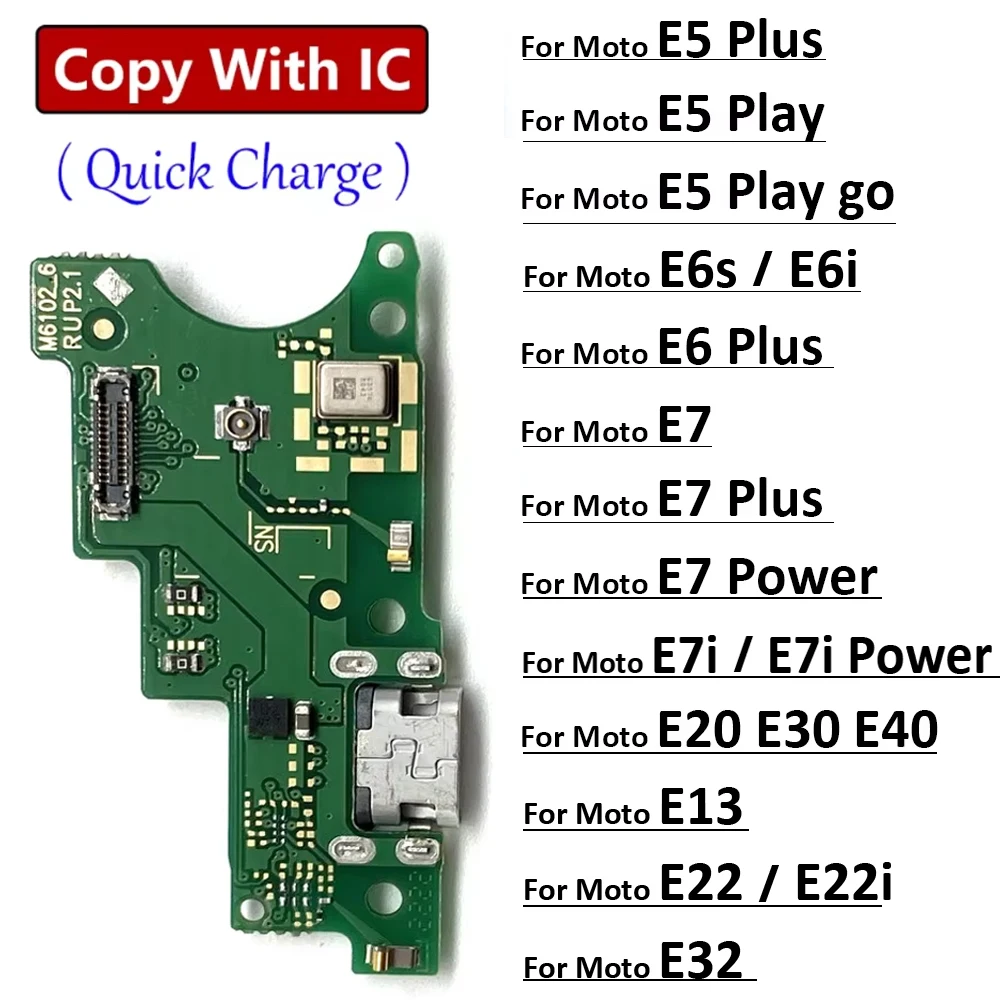 Dock Connector USB Charger Charging Board Port Flex Cable For Moto E6i E7i E6s E20 E30 E22 E13 E32 E5 E6 E7 Plus Power Play go