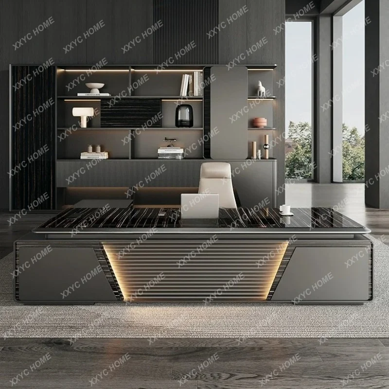 XXOffice Computer Desk Chair Combination President Manager Study Standing L Shaped Boss Desks Bedroom Modern Writing Furniture