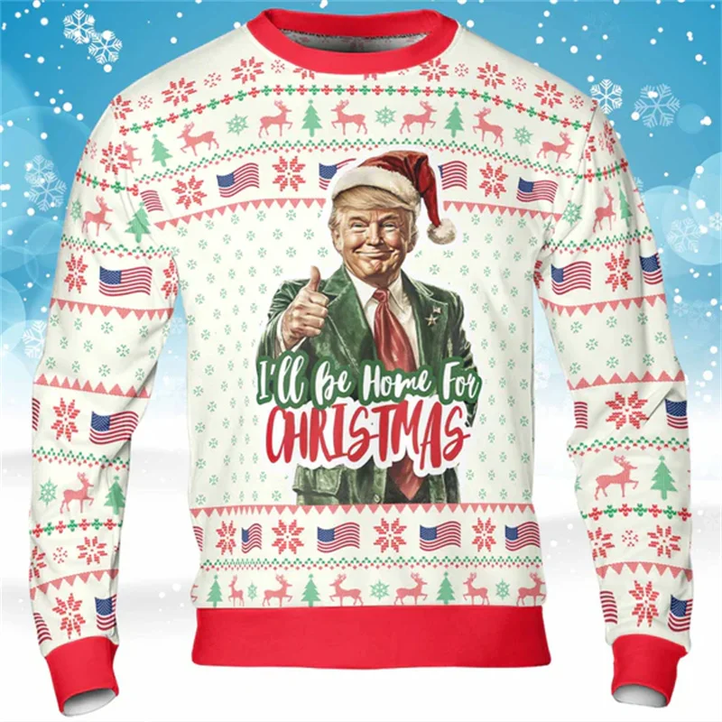 Make Christmas Great Again Trump Sweatshirt For Men Funny Trump Dancing Ugly Christmas Sweater 3d All-Over-Printed Sweatshirts