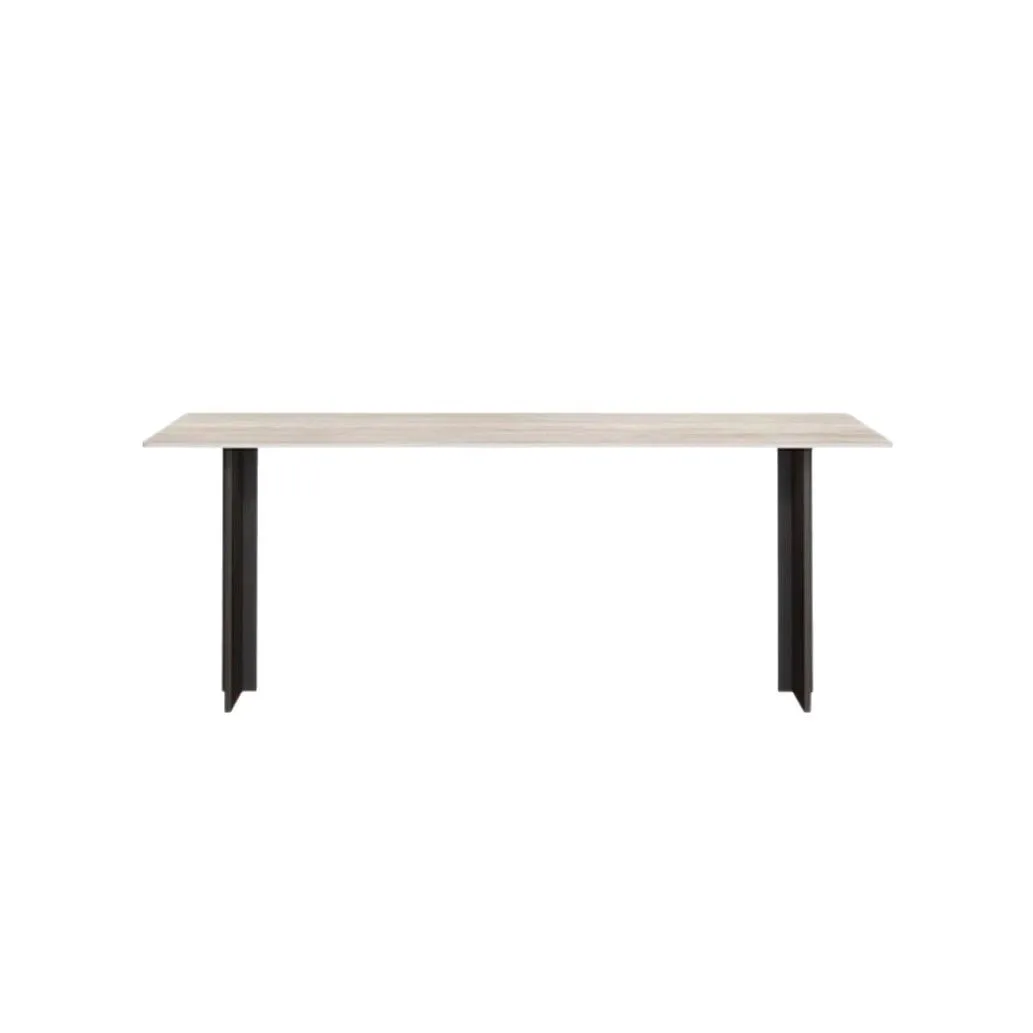 Dining table, travertine rock slab, modern minimalist medium and ancient style rectangular dining table, Italian designer