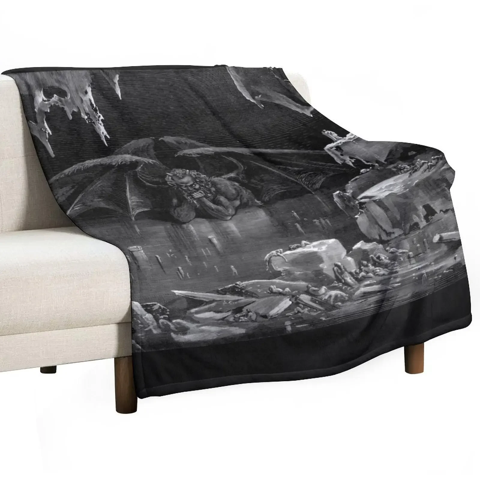 The Vision of Hell - Gustave Dore for Dante's Inferno Throw Blanket Multi-Purpose Plush Blankets