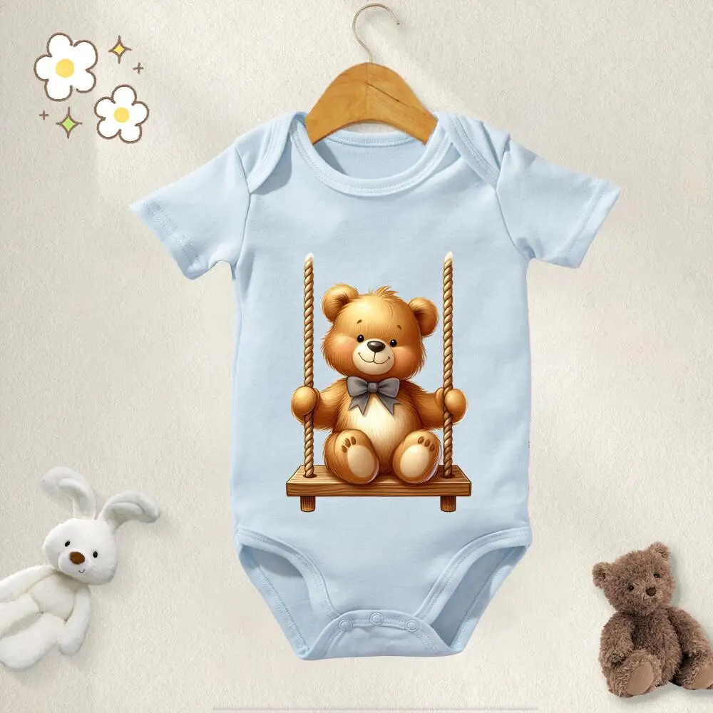 Baby Onesie Boys Girls Romper 100% Cotton Cute Bear Print Jumpsuit Infant Clothing Newborn Costume Baby Clothes