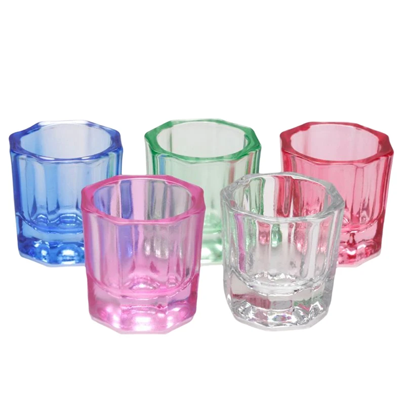 Crystal Glass Acrylic Acrylic Powder Liquid Nail Cup Dappen Dish Lid Bowl Cup Holder Equipment Nail Tools