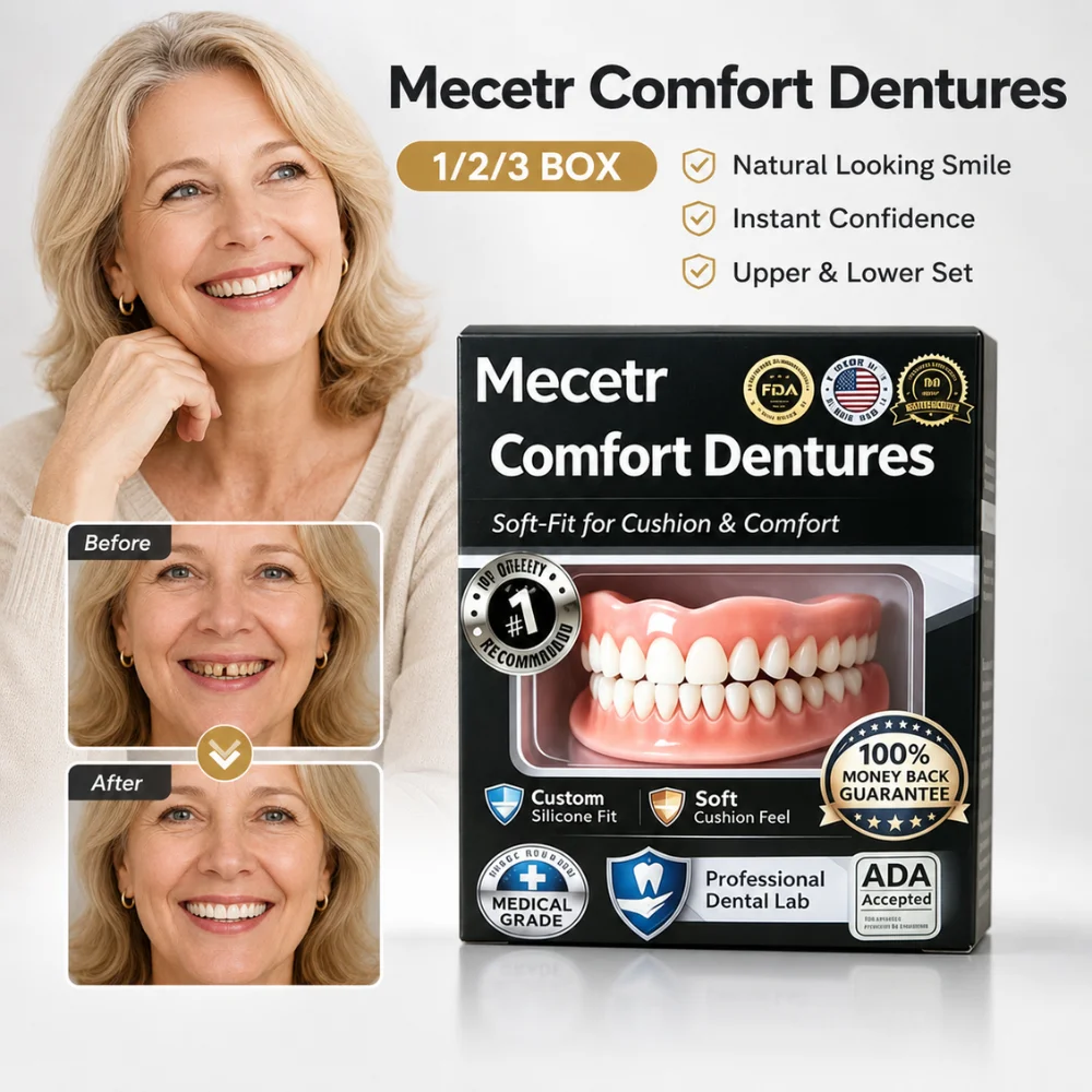 Adult Adjustable Full Mouth Denture Set Upper Lower Silicone Cosmetic Teeth with 20g Molding Beads Portable Smile Accessory