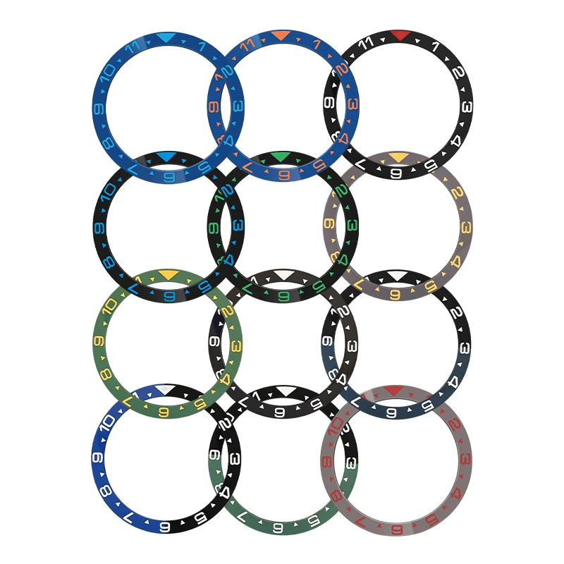38mmx31.5mm Flat Ceramic Bezel Insert Rings Fits SKX007 SKX009 SKX011 SRPD Watch Cases NH35 NH36 Movement Watch Retrofit parts