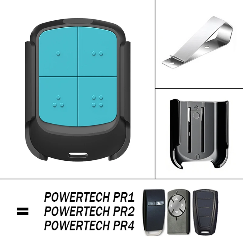 

New Powertech With Clip Electric Garage Gate Remote Control Compatible With Powertech PR1 PR2 PR4 PR-2 433MHz Command