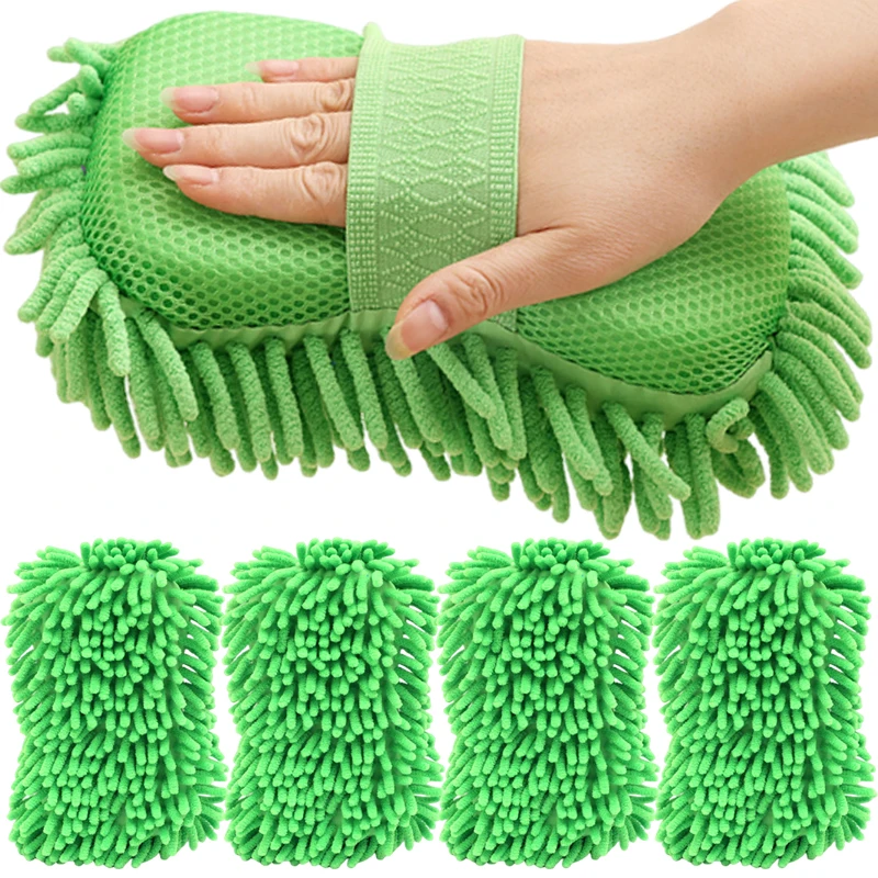 

Губка для чистки автомобиля из микрофибры, автомобильная губка, чистящие средства, инструменты для автомойки, коралловые насекомые, плюшевые перчатки для автомойки