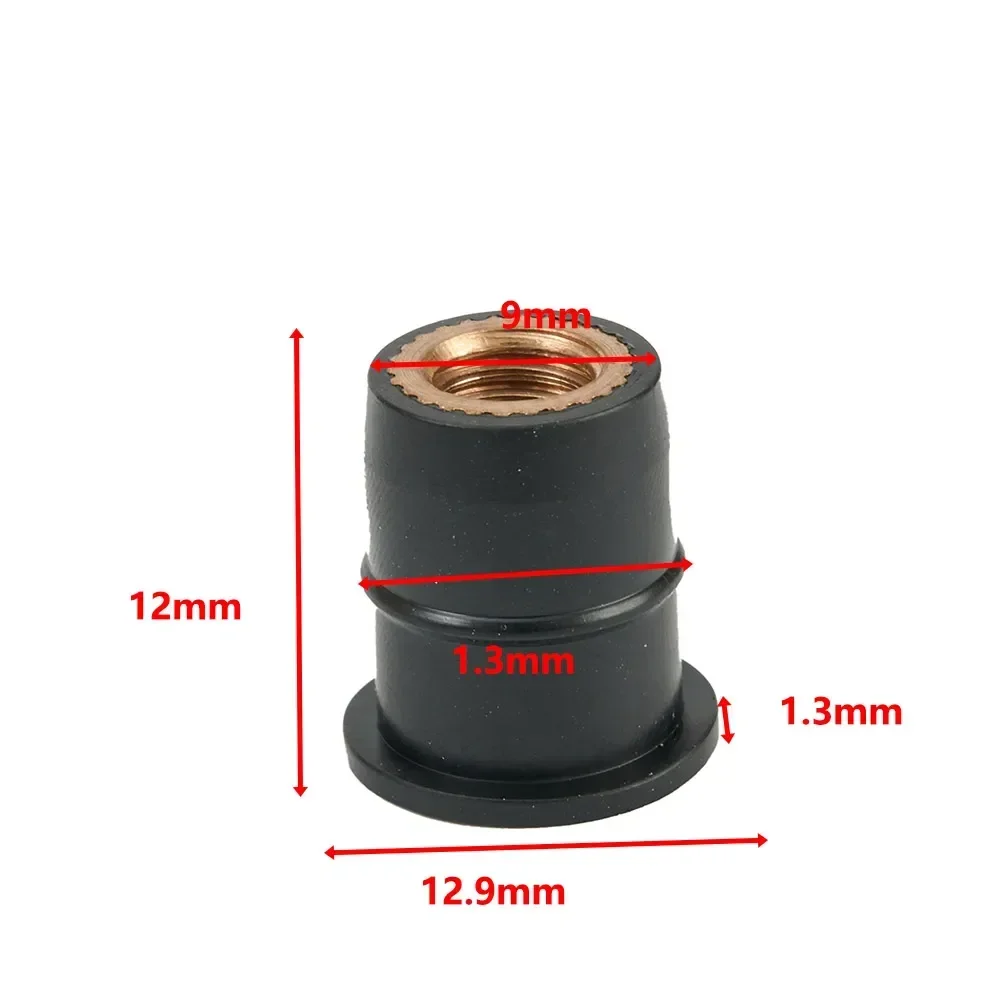 10PCS  Windshield Rubber Rivet Nut With Accessories Rubber Nuts M6 Neoprene Nuts Damper Panel Fixing 6mm