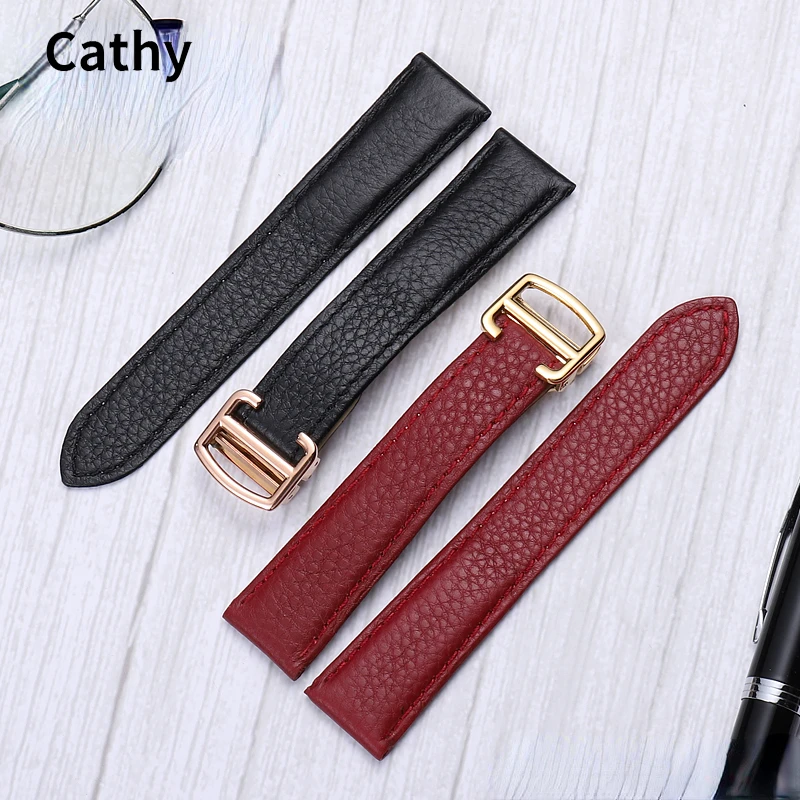 Genuine Leather Watch Strap for Cartier Tank Small Medium Wsta0028 Strap Solo Soft Comfortable Men Women Watchband 16 1719 20mm