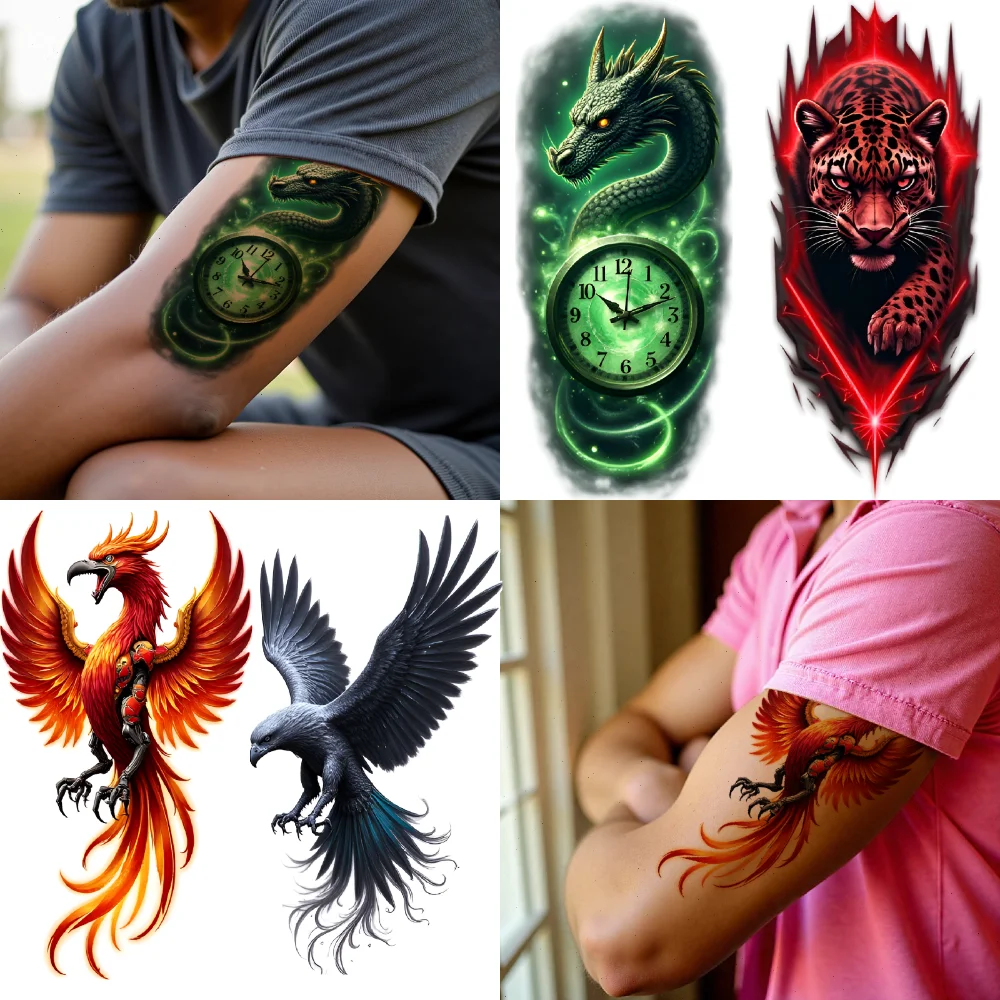 3 stks tijdelijke tattoo adelaar waterdichte langdurige lichaamsstickers schorpioen reiger realistische tijdelijke tatoeages phoenix voor armen
