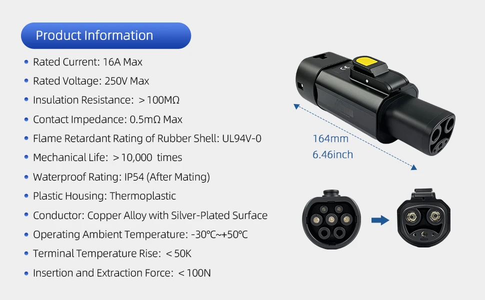 GBT zu NACS Adapter AC 32A 7kW GB/T Ladegeräte zu Tesla NACS-Standard Elektrofahrzeuge Adapter für Model 3 Y X S Zubehör – Detail 7