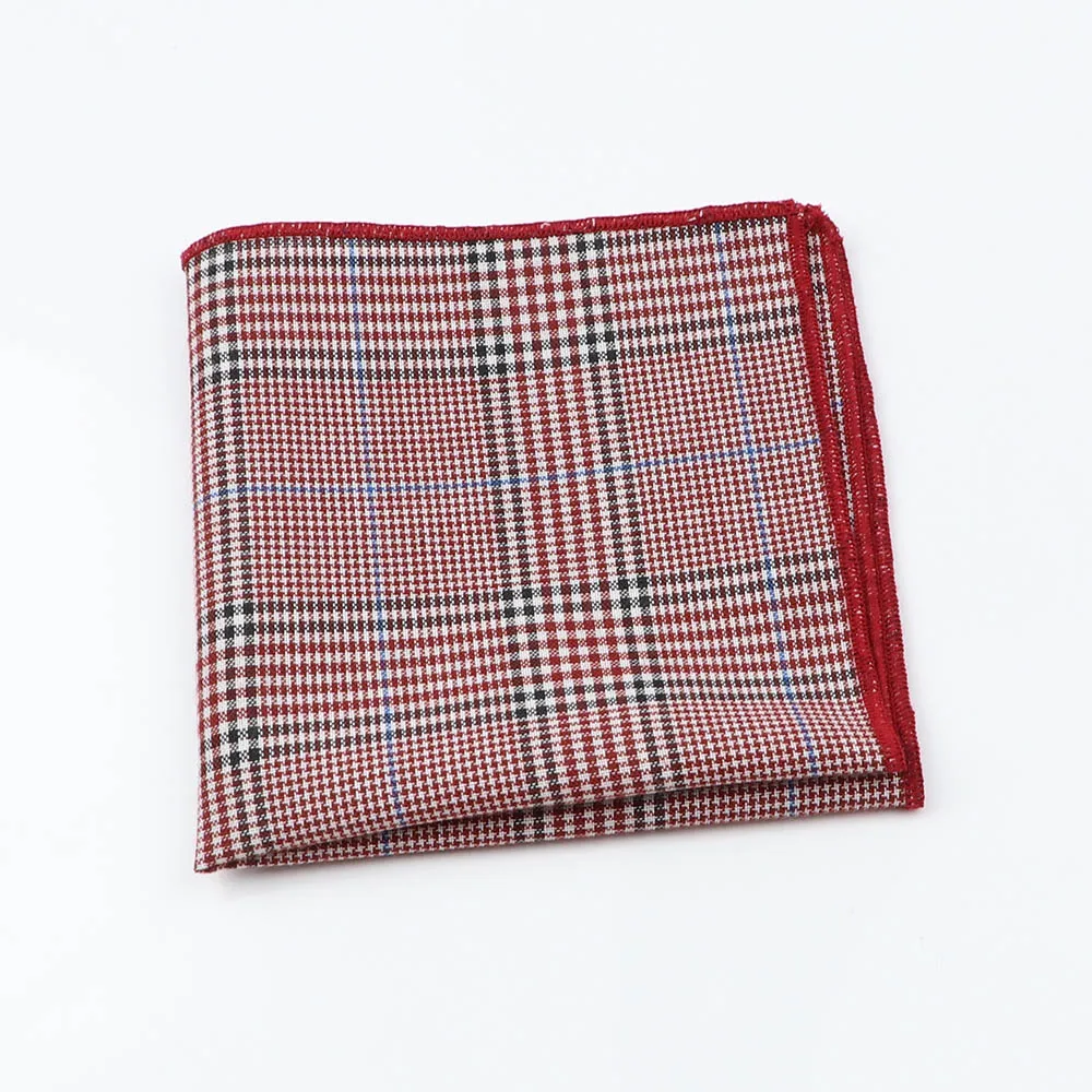 Alta qualidade algodão xadrez hankerchief lenços terno de negócios hankies casual bolso masculino quadrado peito toalha acessórios presente