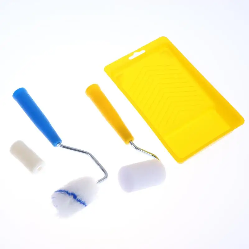 Foam Paint Roller Set 2 Inch with Tray Liner for Fast Clean Wall Trim Door Repainting Repair Work