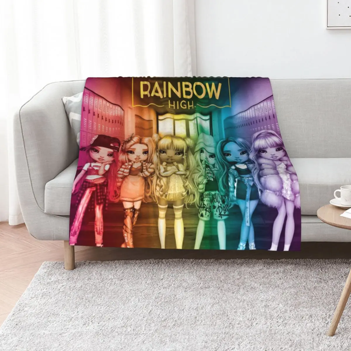 Rainbow High group artwork Throw Blanket Bed christmas decoration Bed covers Luxury Throw Bed Fashionable Soft Plaid Blankets