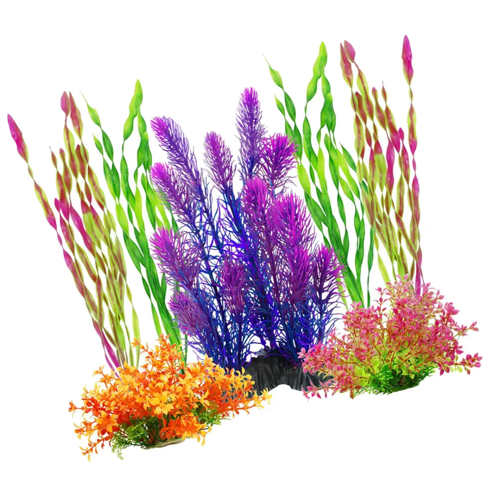

7 Pcs Simulation Plants Realistic Plastic Water Grass for Aquarium Decor Scentless Fish Tank Plants Never Wither Safe